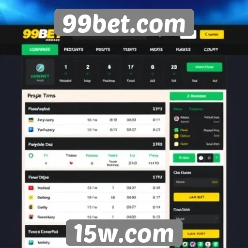 Interface do usuário e navegação no 99bet